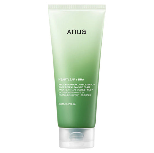 🧼 ANUA – Espuma Limpiadora Profunda de Quercetinol™ + BHA Hoja Corazón (150ml)