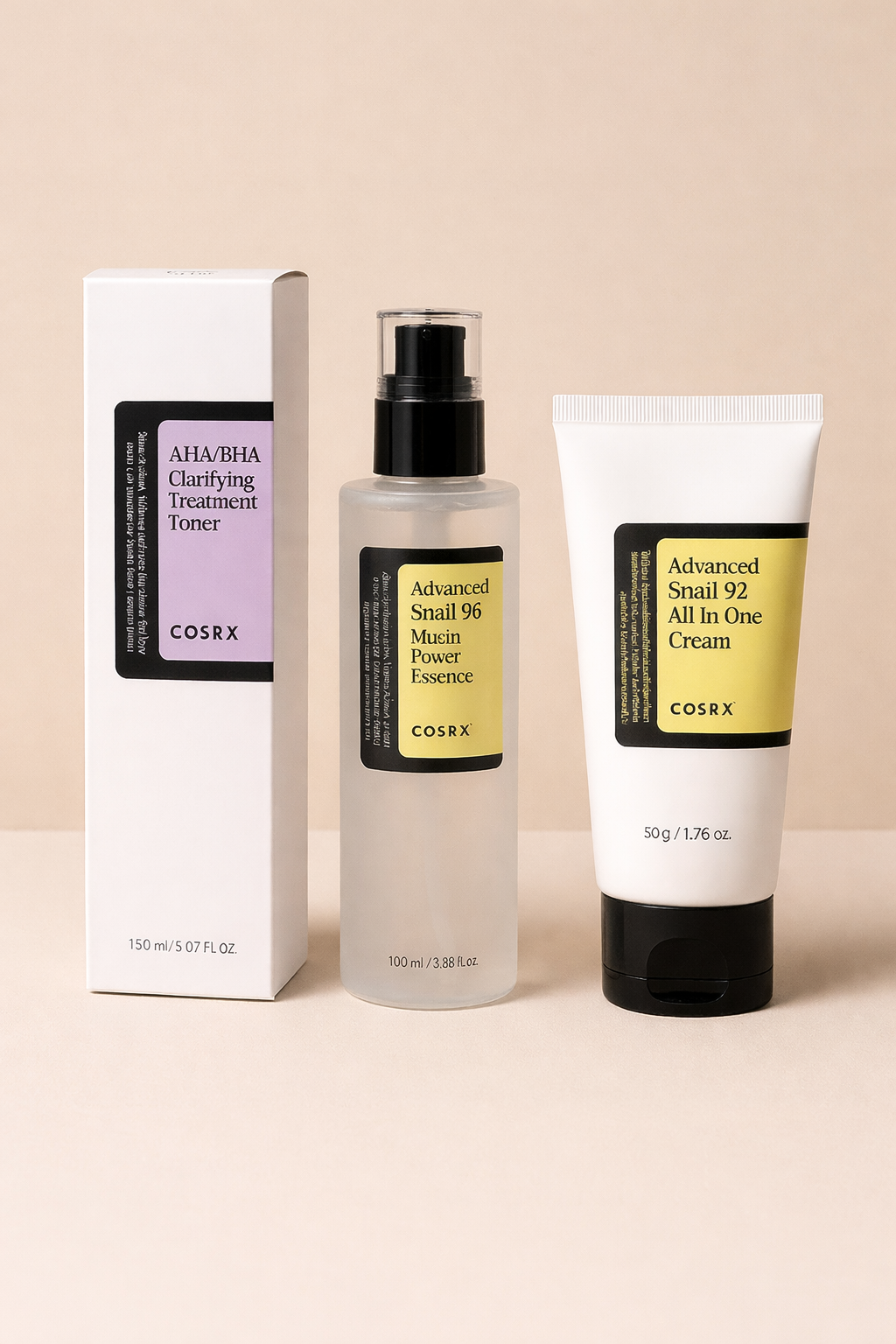 PACK COSRX – Trio Snail Glow (Toner + Essence + Crème)